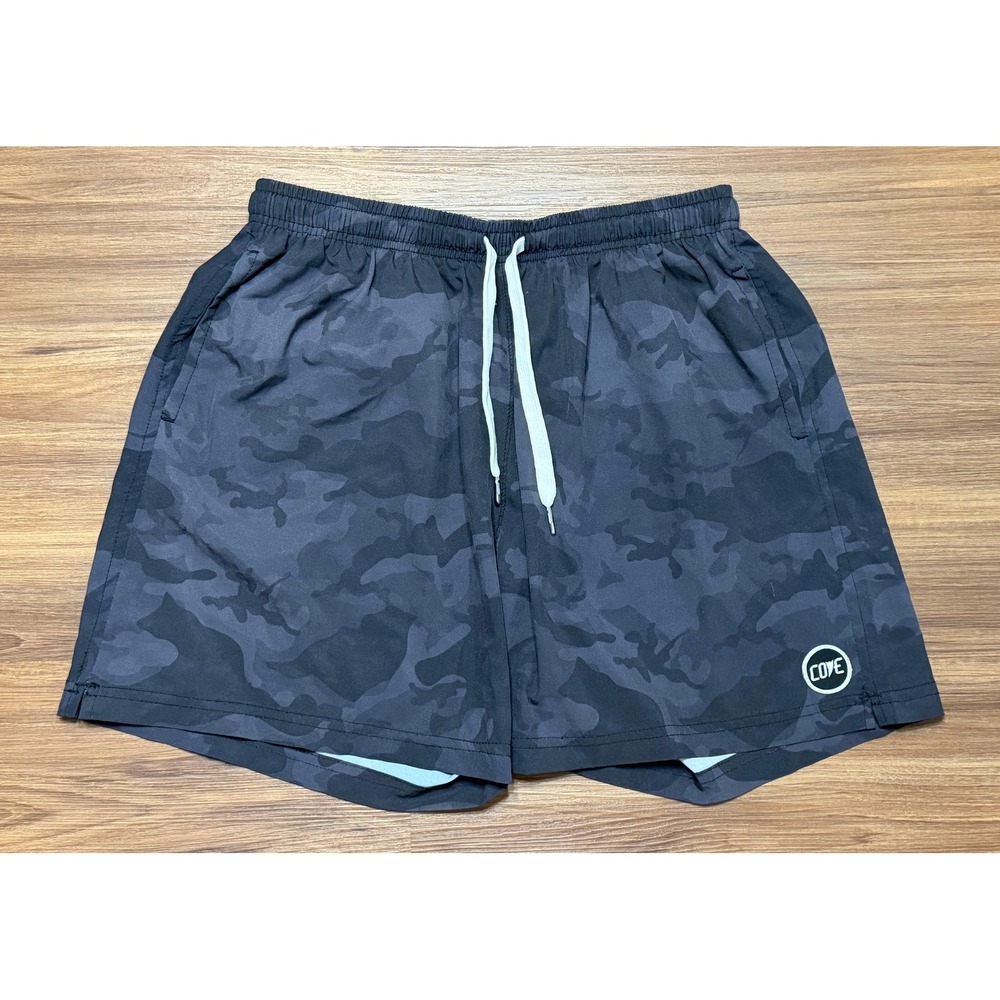 Cove USA Mens Camo Athletic Training 5" Shorts Black Charcoal Performance Sz 38